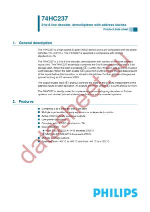 74HC237N,652 datasheet  